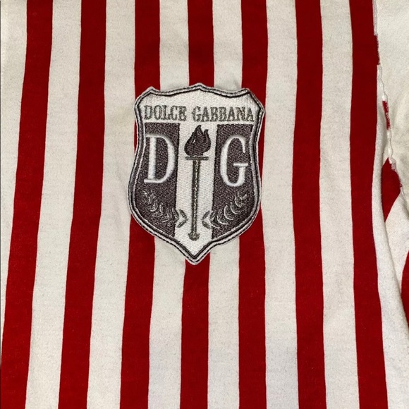 Ultra SexyDolce and Gabbana striped Polo White Black Red size 50(Medium) - Picture 5 of 5